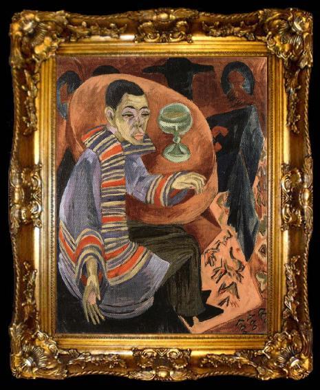 framed  Ernst Ludwig Kirchner The Drinker or Self-Portrait as a Drunkard, ta009-2